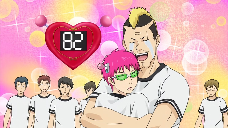 Saiki realizing that he’s accidentally become very popular for being too good at dodgeball.